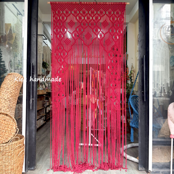 Rèm tổ ong thắt dây macrame