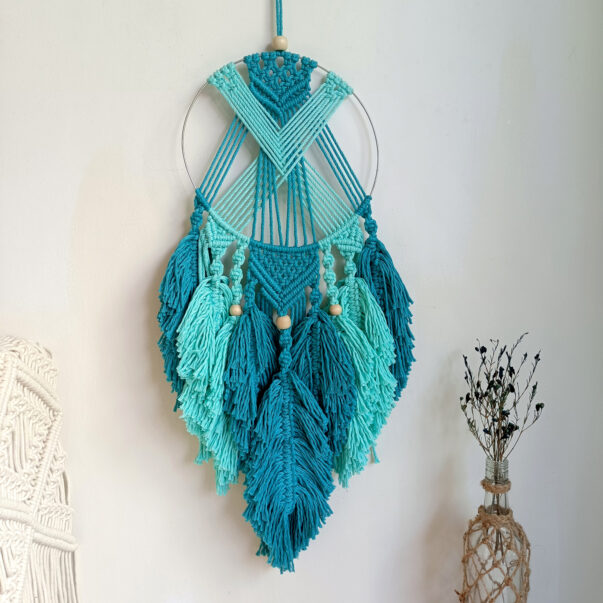 Macrame dreamcatcher trang trí tường nghệ thuật