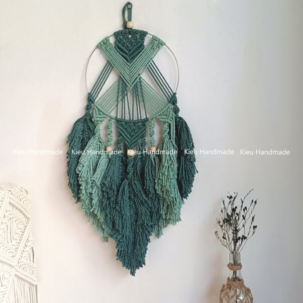 Macrame dreamcatcher trang trí tường nghệ thuật