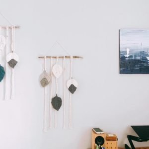 Bộ 2 macrame trang trí hình chiếc lá