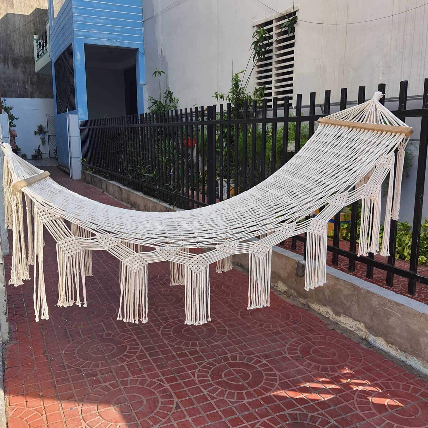 Cặp gỗ làm võng macrame +khoen võng - Ảnh 3