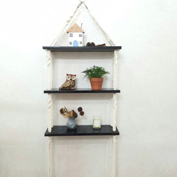 Kệ Gỗ Treo Tường Macrame- 3 Tầng - Ảnh 2