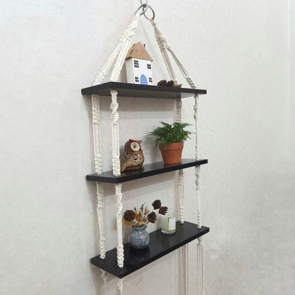 Kệ Gỗ Treo Tường Macrame- 3 Tầng - Ảnh 3