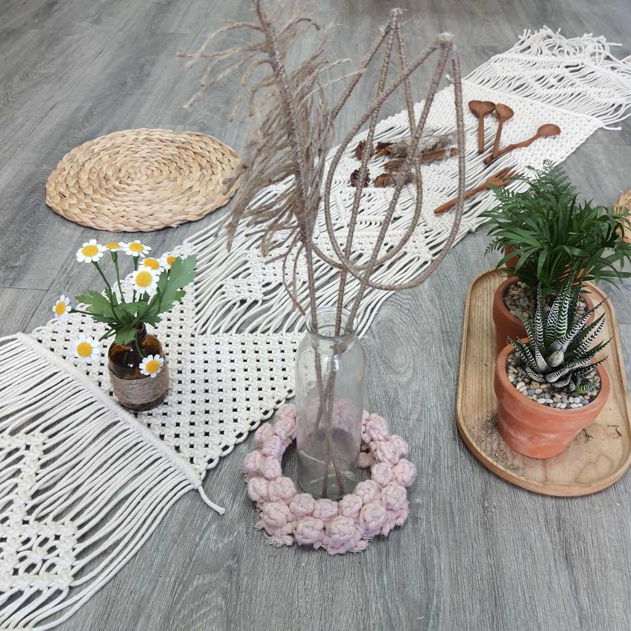 Khăn Trải Bàn Macrame Phong Cách Boho, Vintage 30x160cm - Ảnh 2
