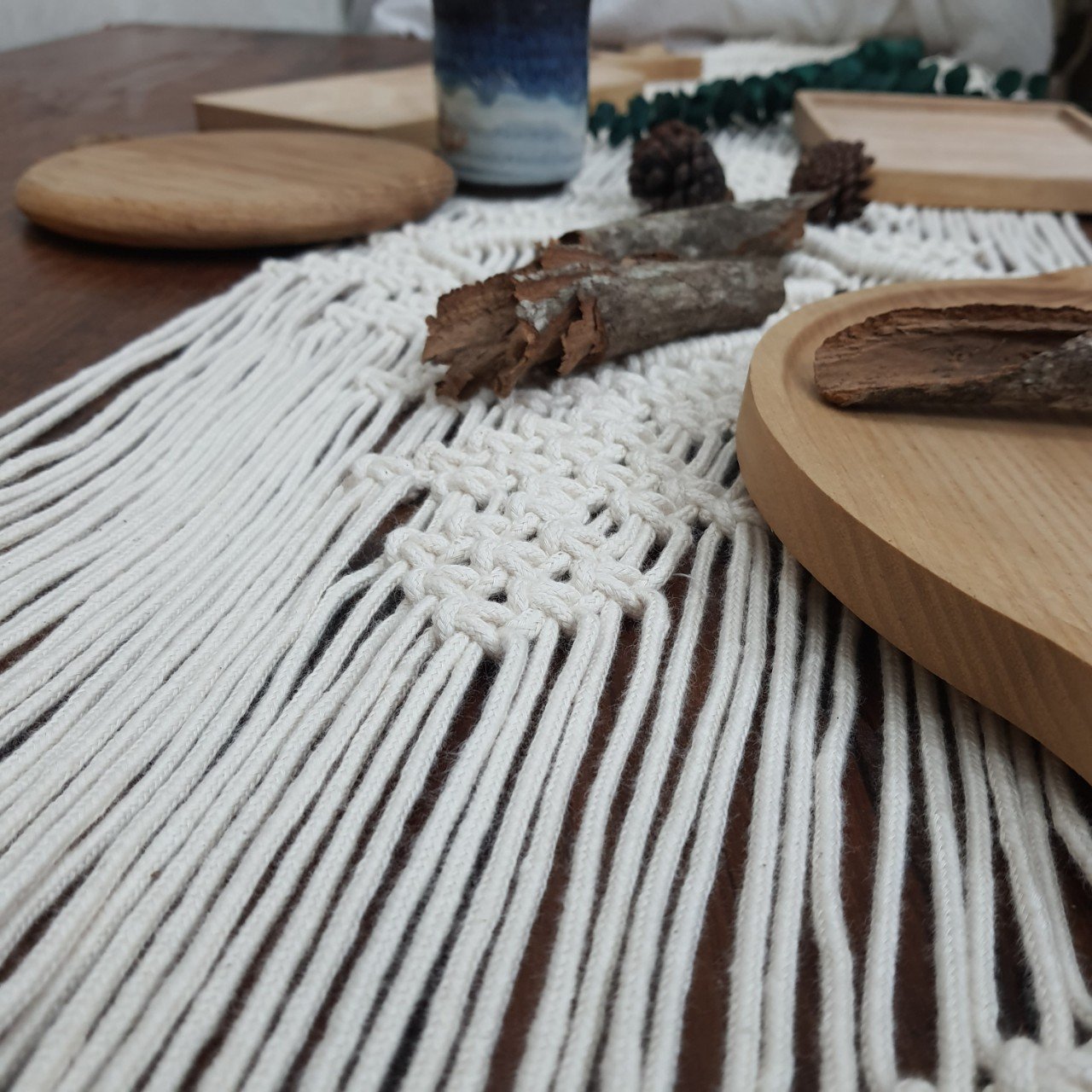 Khăn Trải Bàn Macrame Phong Cách Boho, Vintage 30x160cm - Ảnh 3