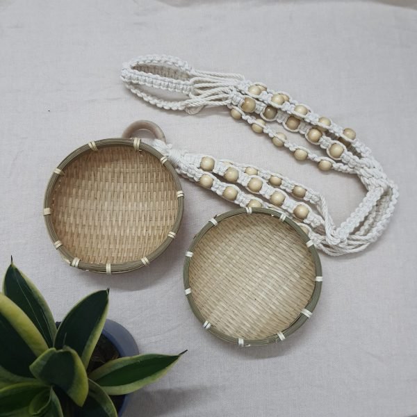 Set 2 giỏ treo gia vị nhà bếp phong cách boho - Ảnh 2