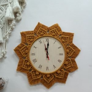 Đồng hồ treo tường thắt dây macrame