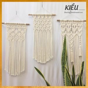 Set 3 món macrame treo trang trí tường