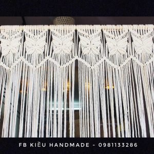 Rèm cửa rèm vách ngăn đan dây phong cách vintage trang trí sang trọng bằng Macrame