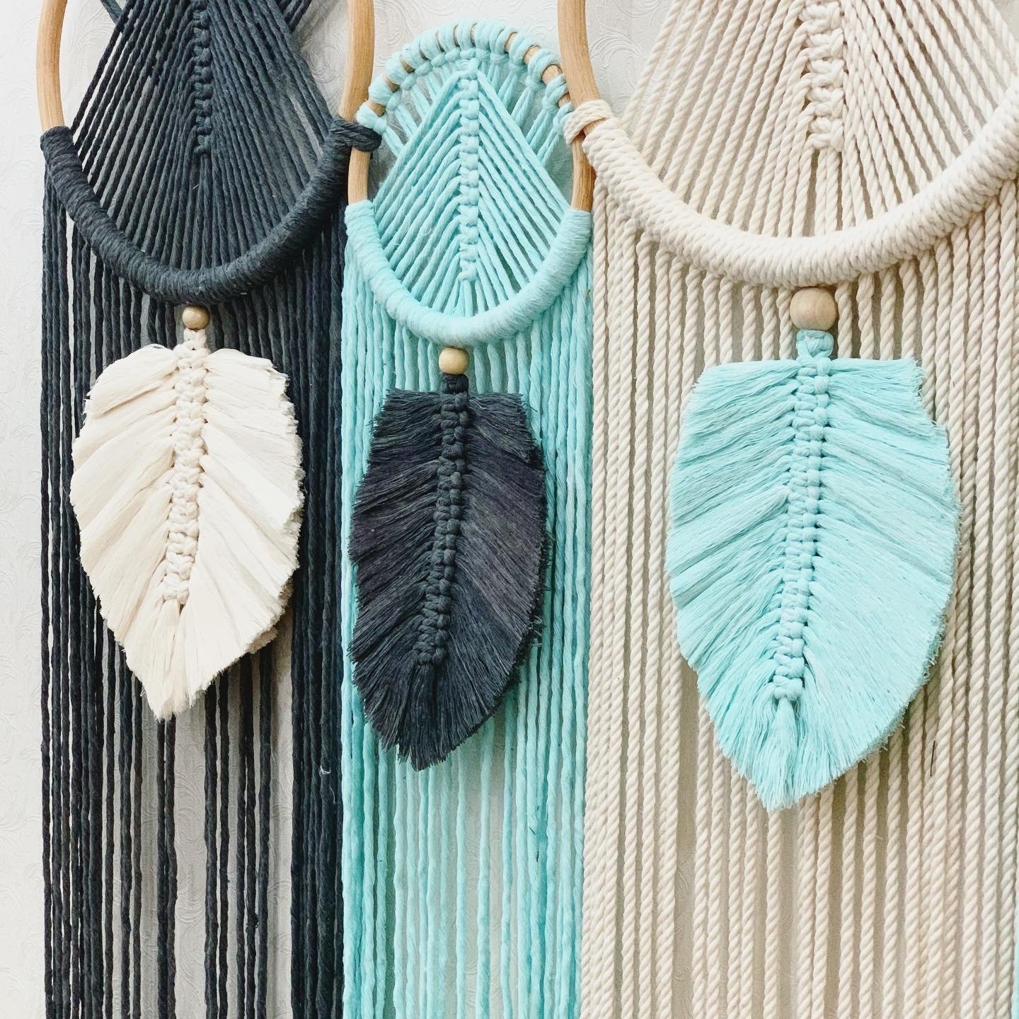 Macrame trang trí tường, background - Ảnh 4