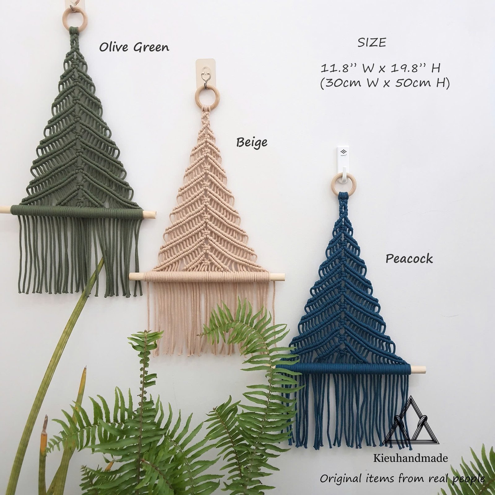 Ảnh thật 100% - Sản phẩm của Tiệm - Cây thông Noel Macrame Handmade Treo Tường.Cây Giáng sinh độc đáo.Quà tặng Giáng Sinh. - Ảnh 4