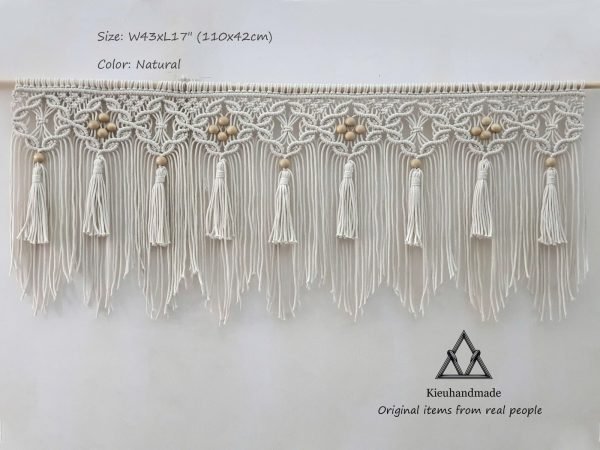 Rèm Cửa Sổ Kết Hợp Hạt Gỗ Chống Nắng Đẹp Thắt Bằng Dây Thừng Macrame - Ảnh 2