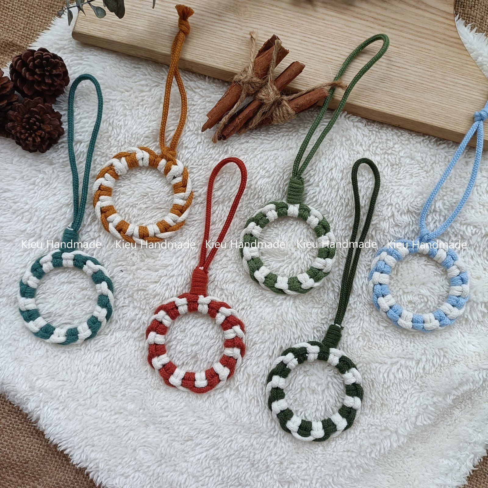 Vòng trang trí macrame giáng sinh, trang trí cây thông,các loại vòng màu sắc trang trí hiện đại phong cách Boho - Ảnh 4
