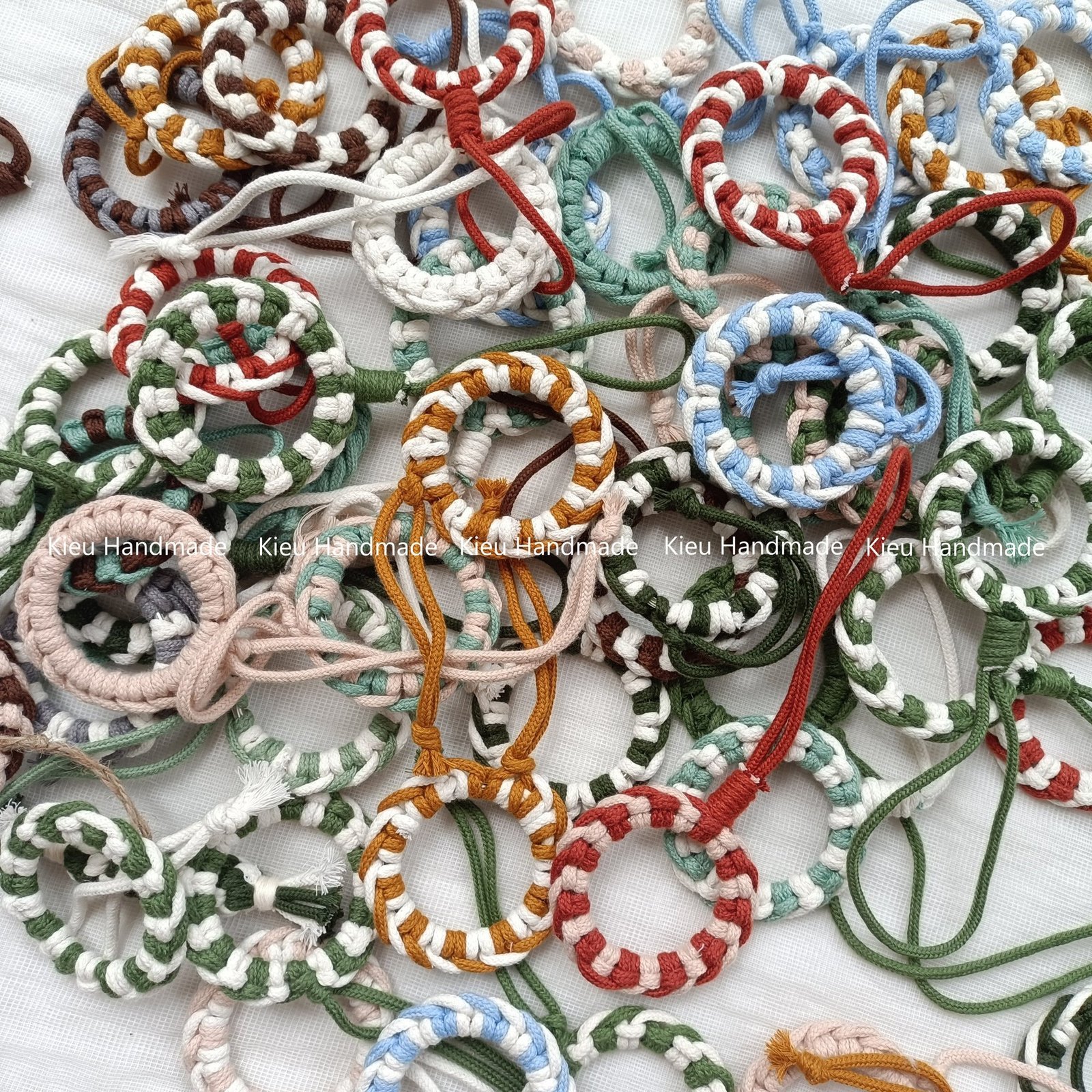 Vòng trang trí macrame giáng sinh, trang trí cây thông,các loại vòng màu sắc trang trí hiện đại phong cách Boho - Ảnh 6