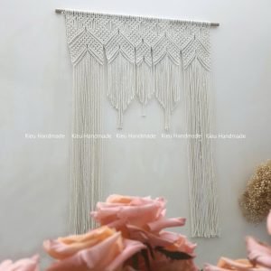 "Ảnh thật 100% sản phẩm của tiệm" Rèm 1mx1m4, rèm vách ngăn đan dây phong cách vintage trang trí sang trọng bằng Macrame