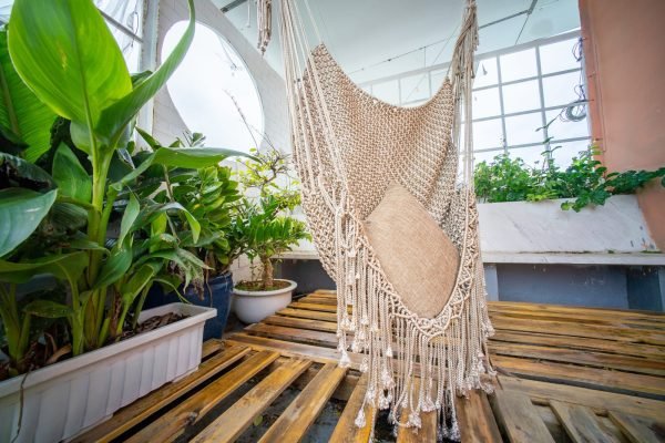 Xích đu Macrame treo trần có lưng tựa - 12 Màu - Ảnh 5