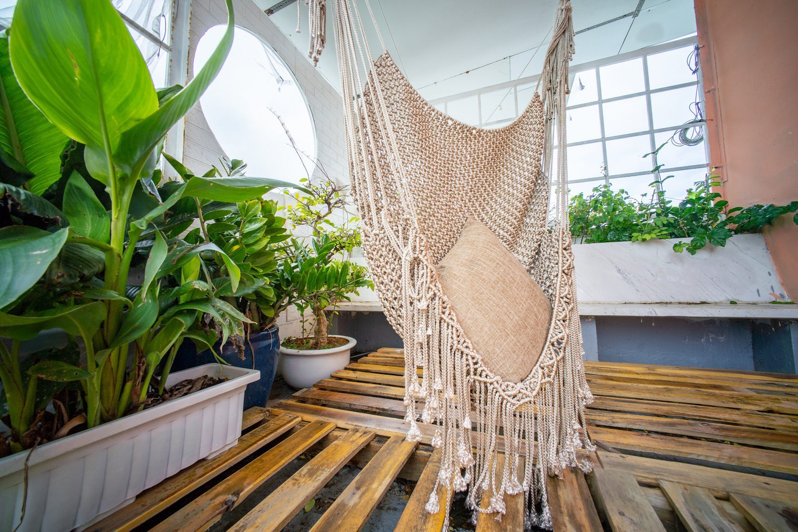 Xích đu Macrame treo trần có lưng tựa - 12 Màu - Ảnh 5