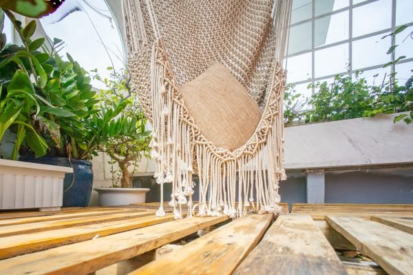 Xích đu Macrame treo trần có lưng tựa - 12 Màu - Ảnh 6