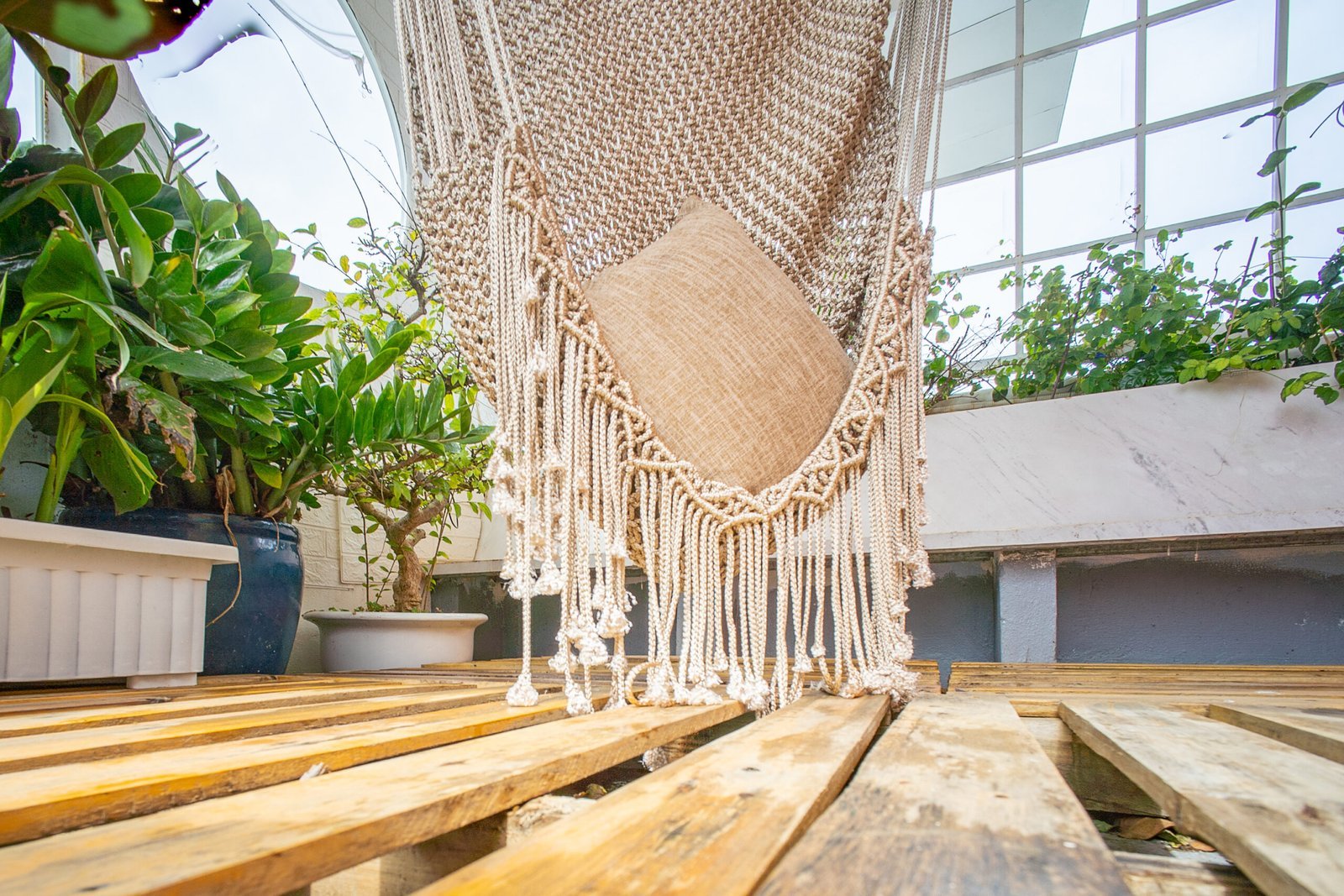 Xích đu Macrame treo trần có lưng tựa - 12 Màu - Ảnh 6