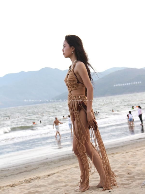 Đầm Boho Cut out Sexy cho bãi biển M08 - Ảnh 6