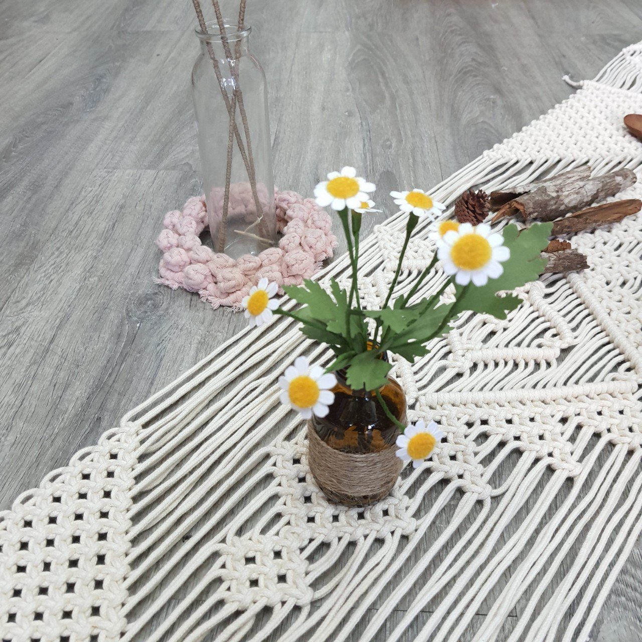 Khăn Trải Bàn Macrame Phong Cách Boho, Vintage 30x160cm - Ảnh 8