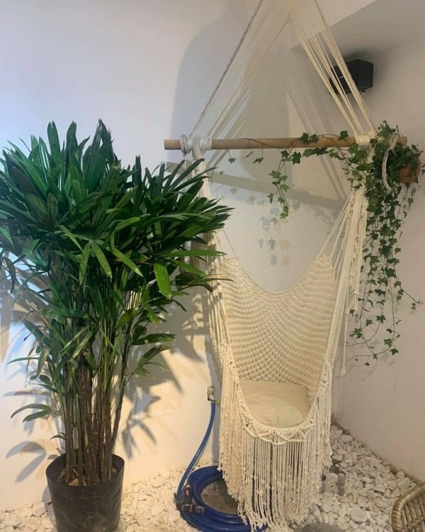 Xích đu Macrame treo trần có lưng tựa - 12 Màu - Ảnh 4