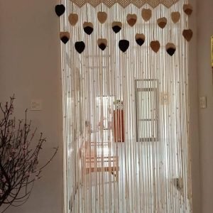 Rèm Cửa Thủ Công Có Kết Hợp Lá Trang Trí Dài 2m