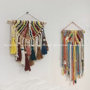Mành macrame treo tường nhiều màu boho