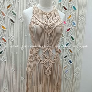 Đầm macrame, đầm tết dây phong cách Boho, đầm maxi đi biển, chụp hình ngoại cảnh